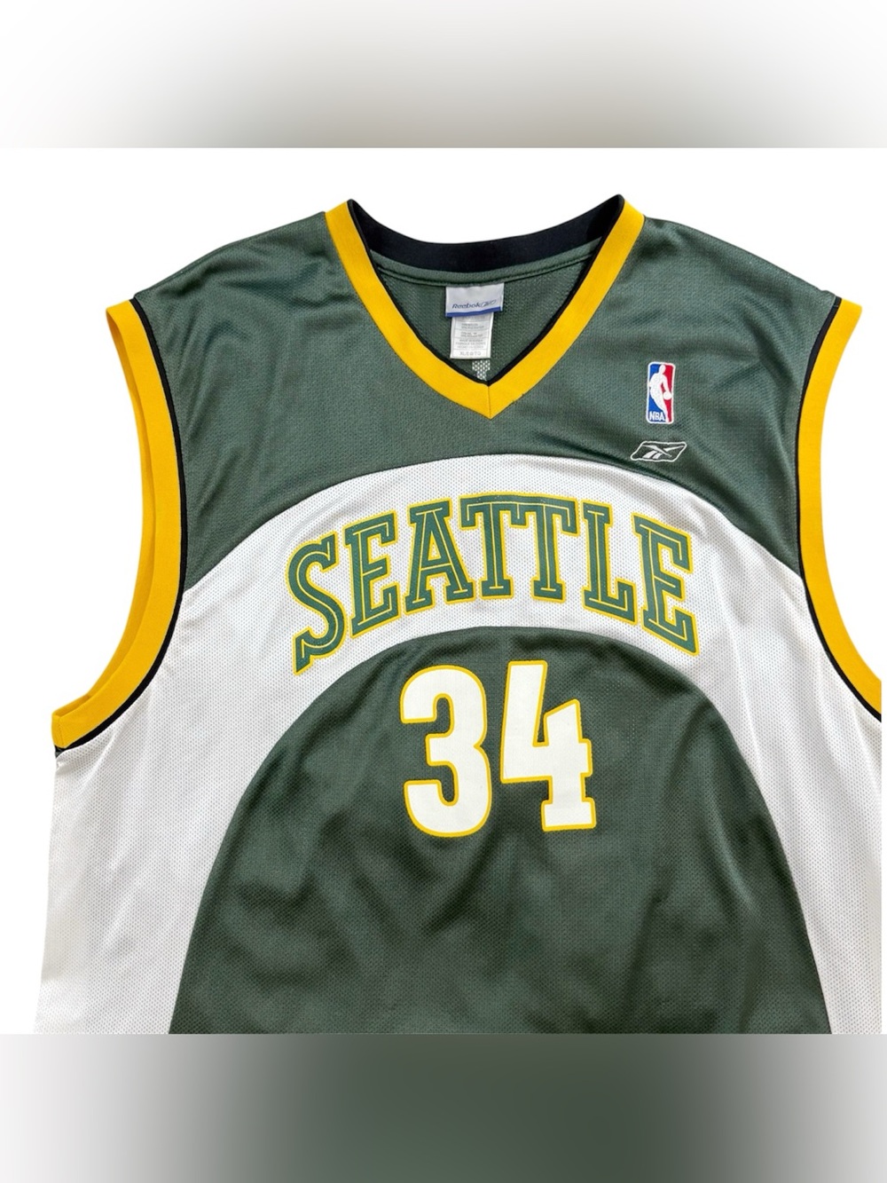 Vintage Reebok Seattle SuperSonics Ray Allen #34 Basketball Jersey XL